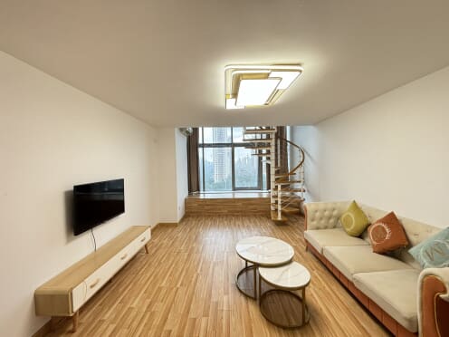 独栋·佑城地产 奥体禹洲广场店 禹州广场 沿海国际精装复式 临地铁 拎包入住 可短租 1室1厅