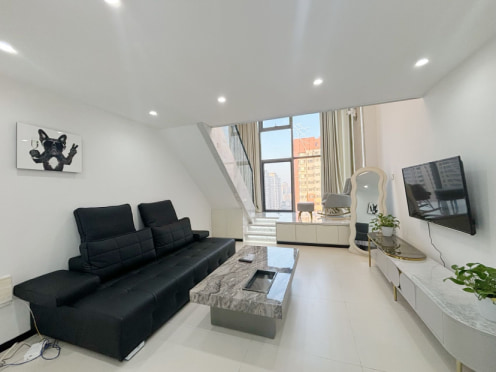 独栋·佑城地产 禹州沿海店 沿海国际中心 精装 复式 可短租 可月付  近地铁 拎包入住 1室1厅