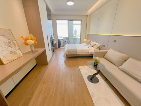 独栋·曼乔公寓 前海店 铁路公园地铁口·梦幻海景阳台单间·可团购·便捷停车位·独立卫浴 开间