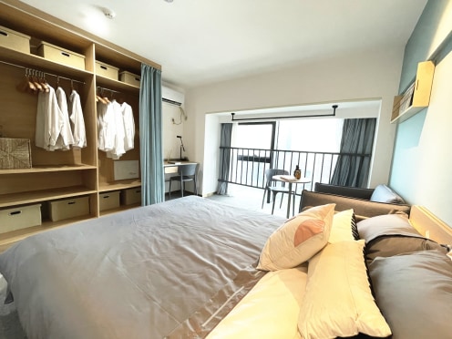 独栋·柚米寓 人民北路店 可月租，月付租金1号线直达桐梓林火车南站 1室1厅