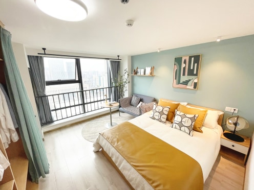 独栋·柚米寓 人民北路店 【万达旁短租特价房】万达龙湖天街1号线直达时代凯悦3院 1室1厅