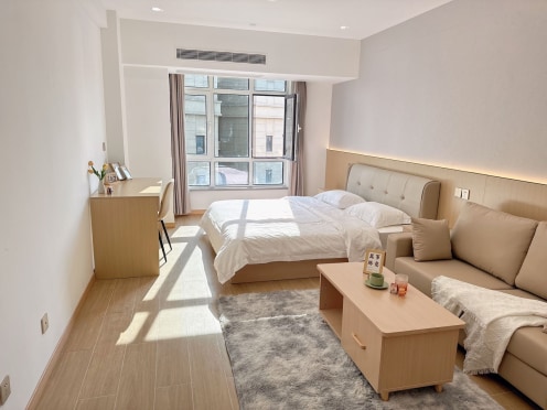 独栋·沐澜公寓 重庆南路店 首月6折，临近市北区麦德龙，可选供地暖，无中介费，可押一付一 开间