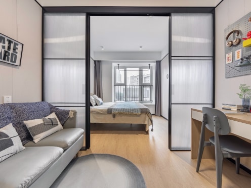 独栋·龙湖冠寓 济南天辰路店 限时折扣首月减500元！品牌家电 /民电民暖/月付/包网络/免费健身 1室1厅