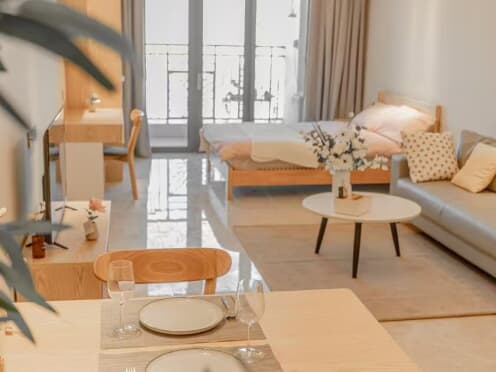 独栋·敏捷泊舍公寓 锦绣国际花城店 近珠海通港澳，阳台大单间、光线充足、拎包入住 开间