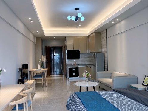 独栋·敏捷泊舍公寓 锦绣国际花城店 近黄爵，湖景大单间，保养干净，押一付一 开间