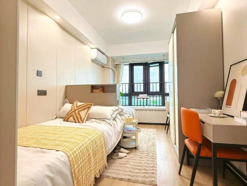 独栋·城投橙寓 春华社区店 朝南有阳光全明双床·不收中介费·免费健身房38平 开间