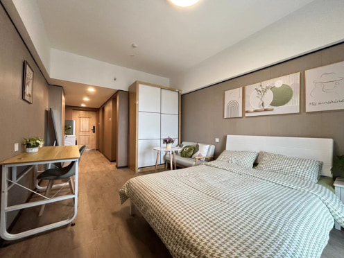 独栋·郑轨风尚西苑公寓 西三环店 无中介费 可短租 中原万达 建设西路 整租精装公寓 1室1厅