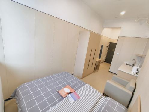 独栋·港寓公寓 港寓花桥店 下楼即达花桥地铁站 精装小户型全天候安保防护 短租月付拎包入住 开间