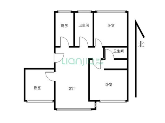 腾龙家园三区 南北通透 双卧室朝南 户型方正