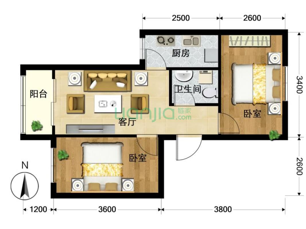 地鐵4號線 富卓苑小區 東西通透兩居 戶型方正-北京富卓苑二手房