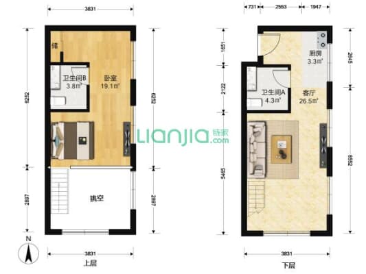 保利海德公园 2室2厅 东南