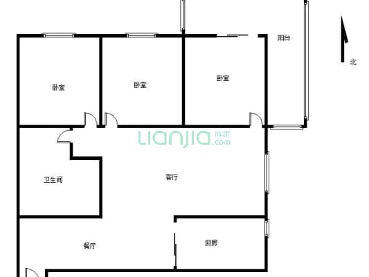 范阳路平安大街华泰豪庭三居税费低-户型图