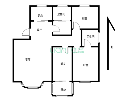 众诚百合园 3室2厅 南