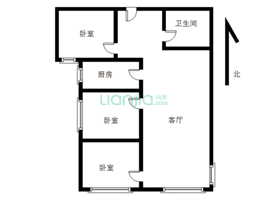 高铁新干线大三居的户型，采光好。-户型图