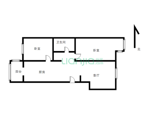 蓝天美林湾 2室2厅 东南-户型图