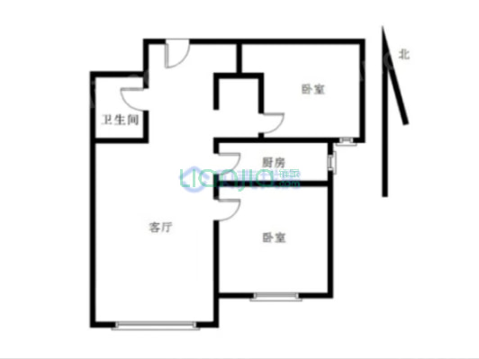 鹏渤印象城牛津花园 2室2厅 南-户型图