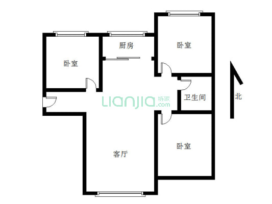 高铁新干线 3室2厅 南 北-户型图