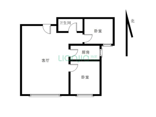高铁新干线 2室1厅 南-户型图