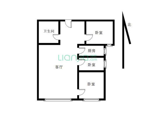 鸿坤理想湾南区 3室2厅 南-户型图