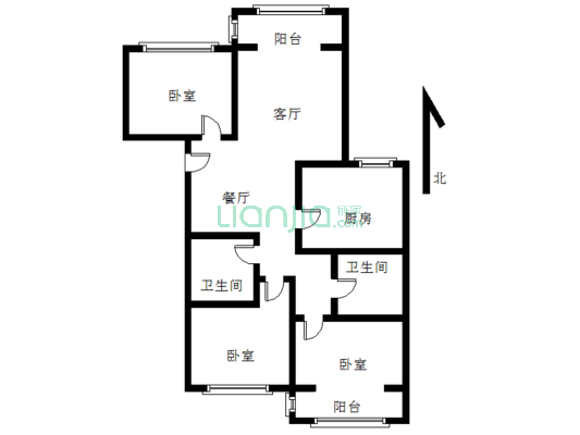 凯旋门大三居，观景房，看房方便，随时签约-户型图