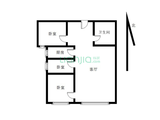 高铁新干线 2室1厅 南-户型图