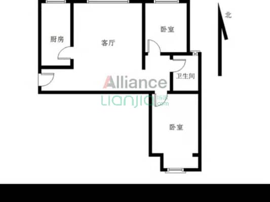 钻石广场 2室2厅 南 北-户型图