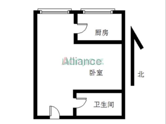 开发区  名流美域  开间 有装修 满二-户型图