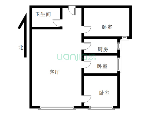 新干线 中间楼层 采光好 户型方正  看房方便-户型图