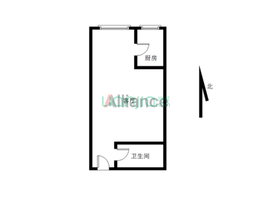 开发区 钻石广场 1居室 业主急售 带装修 满二-户型图