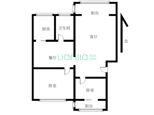 出售  嘉和小区南北通透大两居  房本满二-户型图