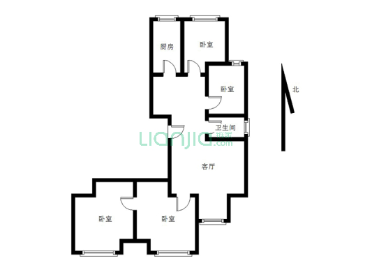 鹏渤御苑 4室2厅 南 北-户型图