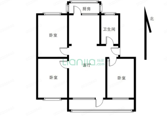此房满五唯一 税费低 带院子 可种菜种花 交通便利-户型图