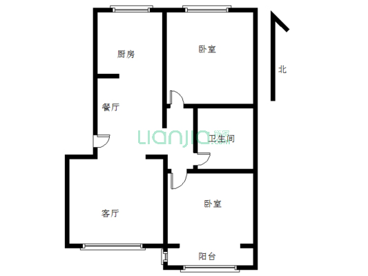 南北双通透、户型方正、房本满五、看房有钥匙-户型图