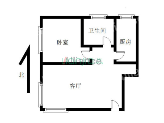 凯兴悦享城 1室1厅 东北-户型图