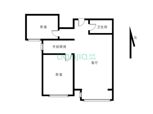 联合七号院 2室1厅 南-户型图