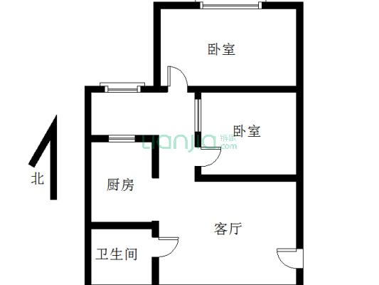 凯旋门 满五唯一 高楼层 正规一居 带装修 可出租-户型图