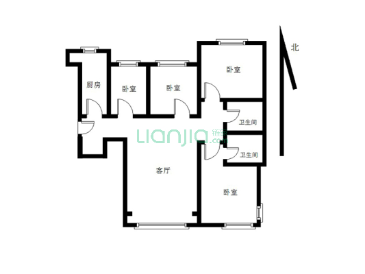 全天采光 南北大H 户型 带装修 全面格局 诚意出售-户型图