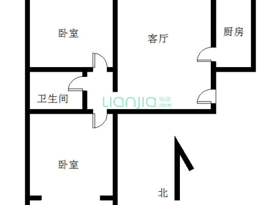 双语旁，*，出门双语，通透两居-户型图