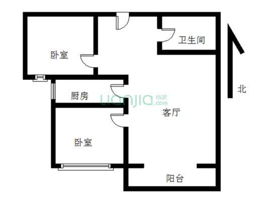 香邑溪谷玫瑰园 全南两居 精装  高楼层 视野好-户型图