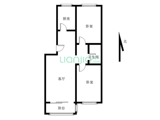 唐人花园 2室2厅 南 北-户型图