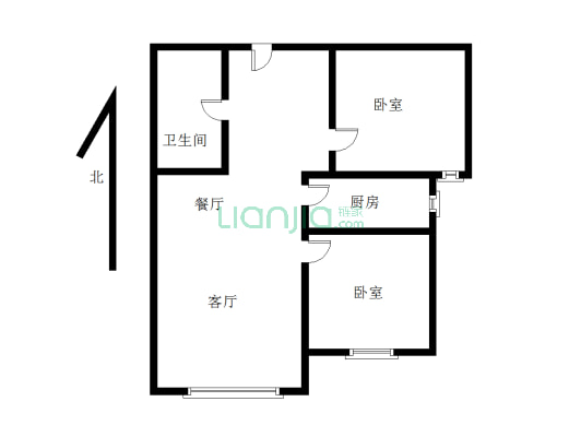 狮子城全阳两居 毛坯房 没有遮挡 楼层好 优质房源-户型图