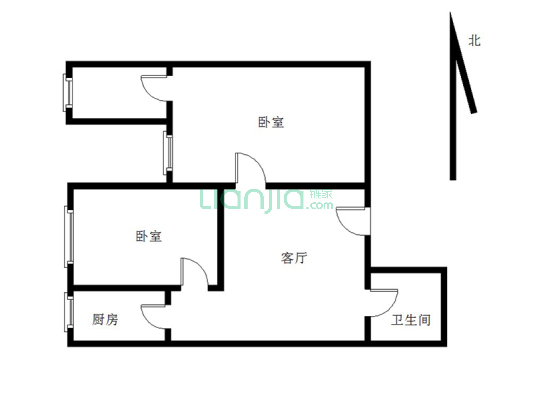 业主急售 弘德缘2居 配套齐全 交通便利-户型图
