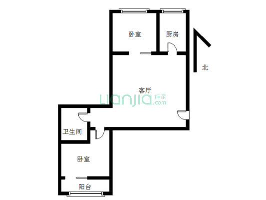 嘉和小区 2室1厅 南 北-户型图