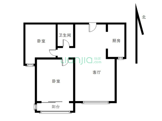 名流美域 2室2厅 南-户型图