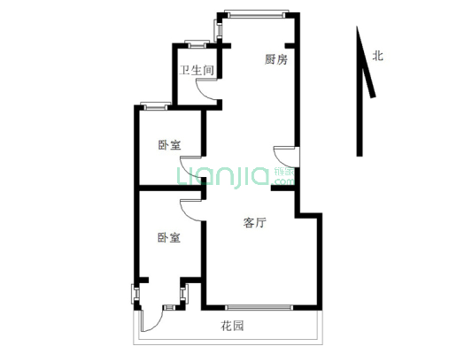房本满二，视野开阔，电梯洋房，格局好，带小院-户型图