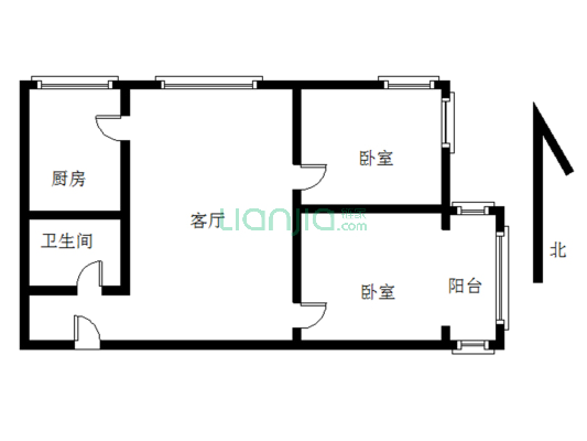 小区位置好安静生活舒适正规两居室-户型图