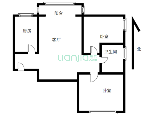 此房楼层好，视野开阔，采光充足，南北通透，格局好。-户型图