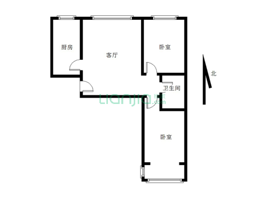 交通便利，采光充足，户型方正，适合老人孩子居住-户型图