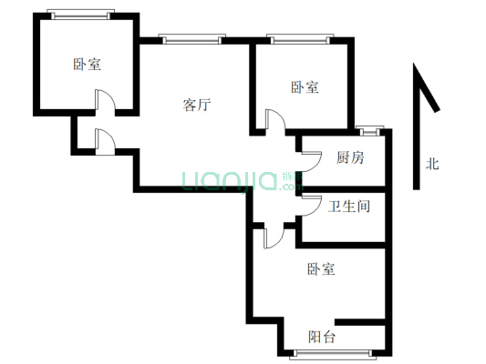 香港豪庭 3室2厅 南 北-户型图