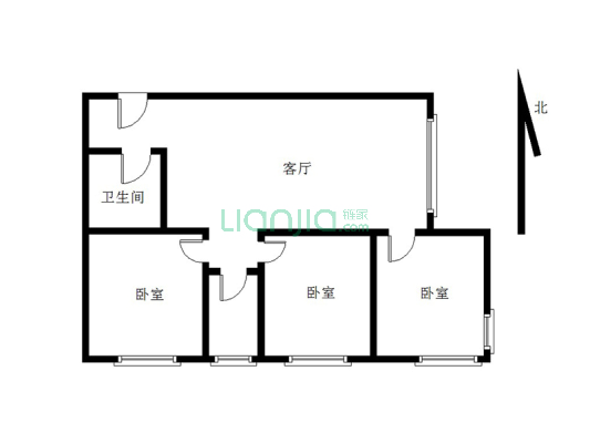 精装修 全东南三居室 中高层采光充足 带家具家电-户型图